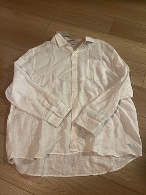 Tommy Bahama White Lightweight Button-Down Linen Shirt